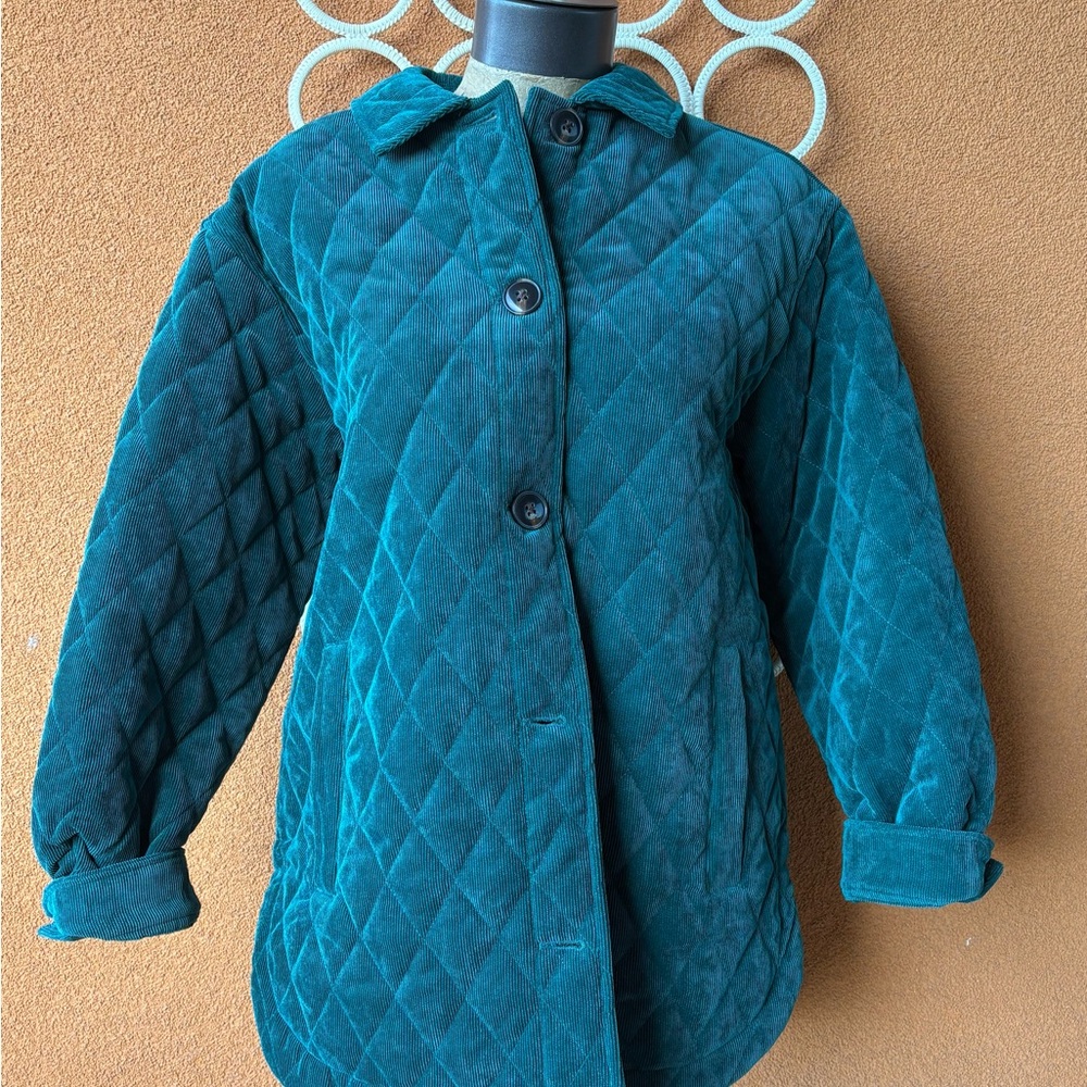 Copper Key Emerald Green Quilted Jacket